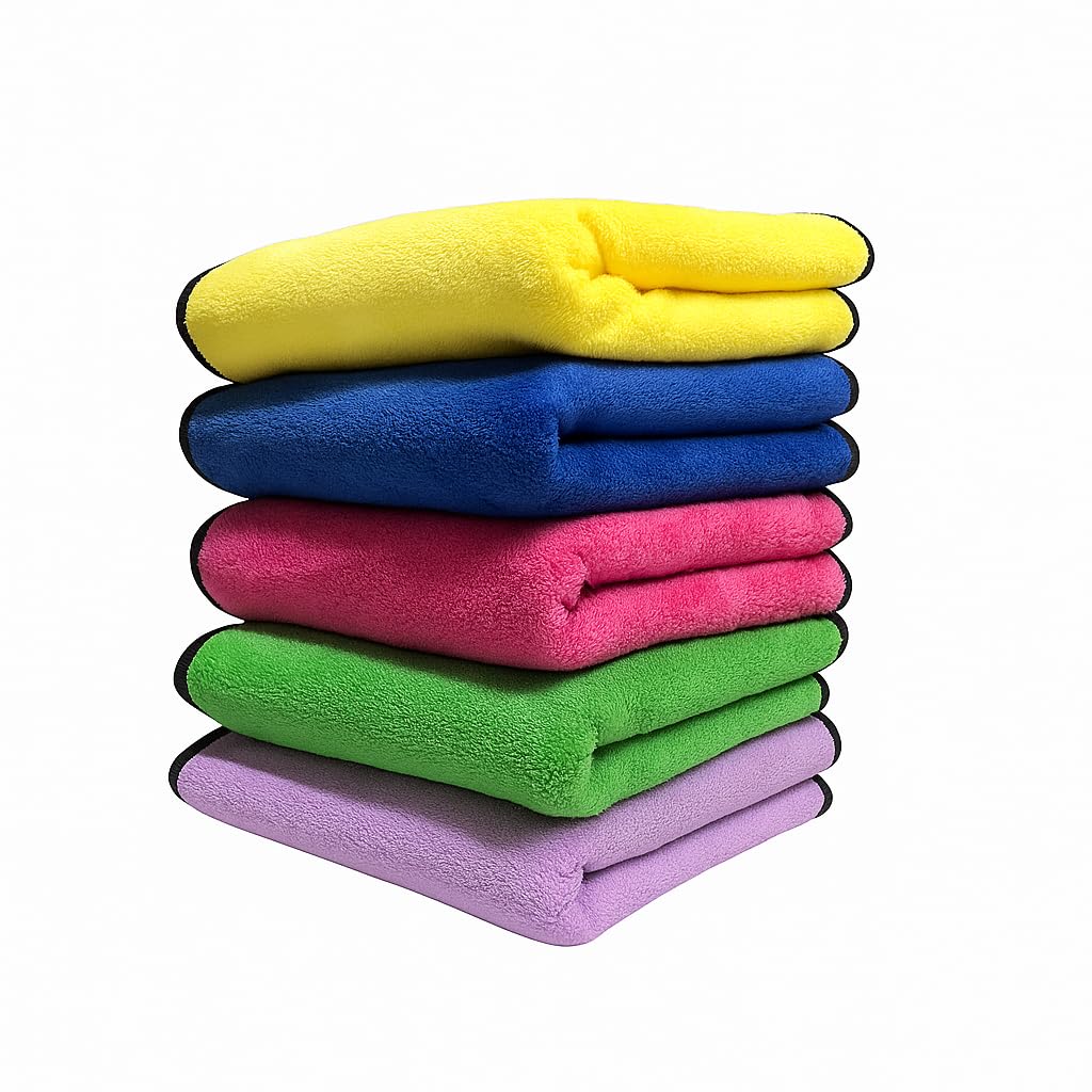 Microfiber Car Cleaning Cloth – EXTRA Soft 500 GSM (40x40 cm) (Pack of 5)