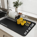 Kitchen Utensil Dish Drying Mat | Quick Dry Water Absorbent mat | Placemat for Dish Drying with Non-Slip Rubber Backed | Super Draining Mat for Kitchen 1 Pcs