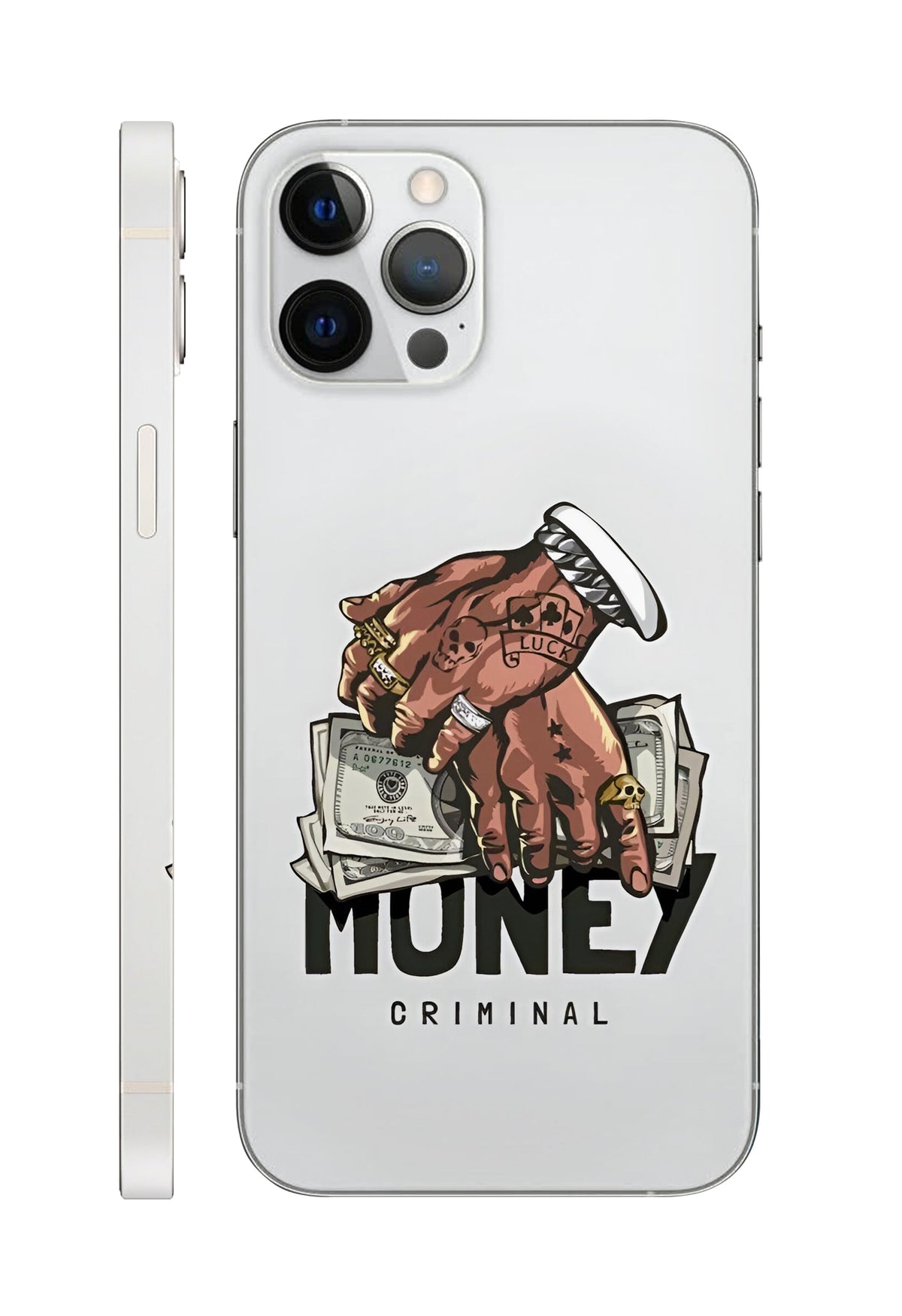 Money Hand Mobile Transparent Skin